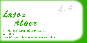 lajos alper business card